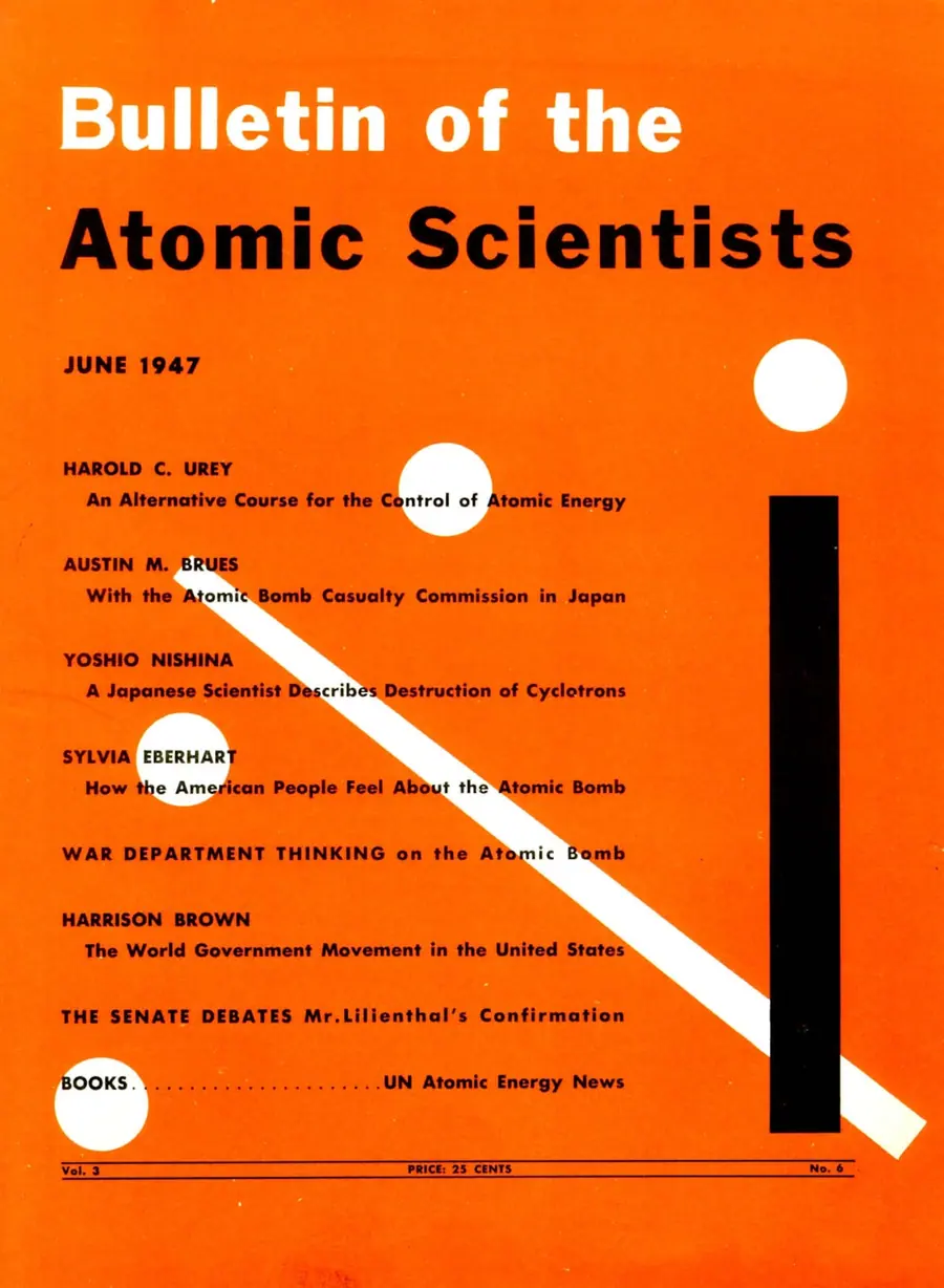 Magazine cover showing a clock face with hands near midnight.